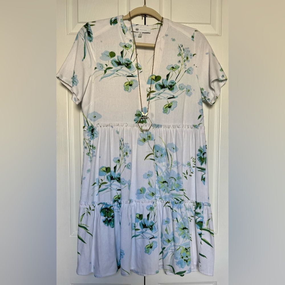 New with tags! Fever “Sky Blue Caked Linen Tier” dress! - Picture 6 of 14